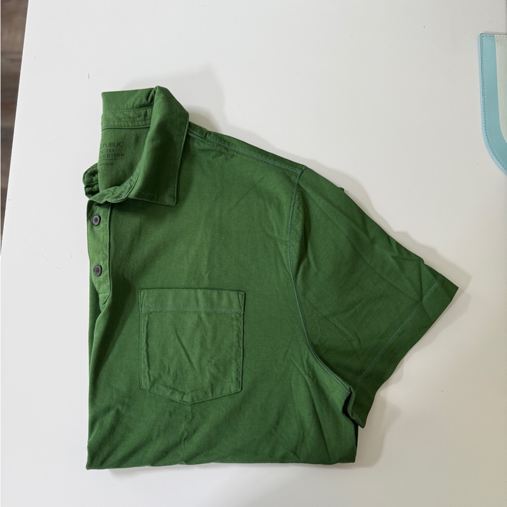 Banana Republic Men's Classic Polo Green Short Sleeve Pocket Shirt Size XL - Picture 3 of 4